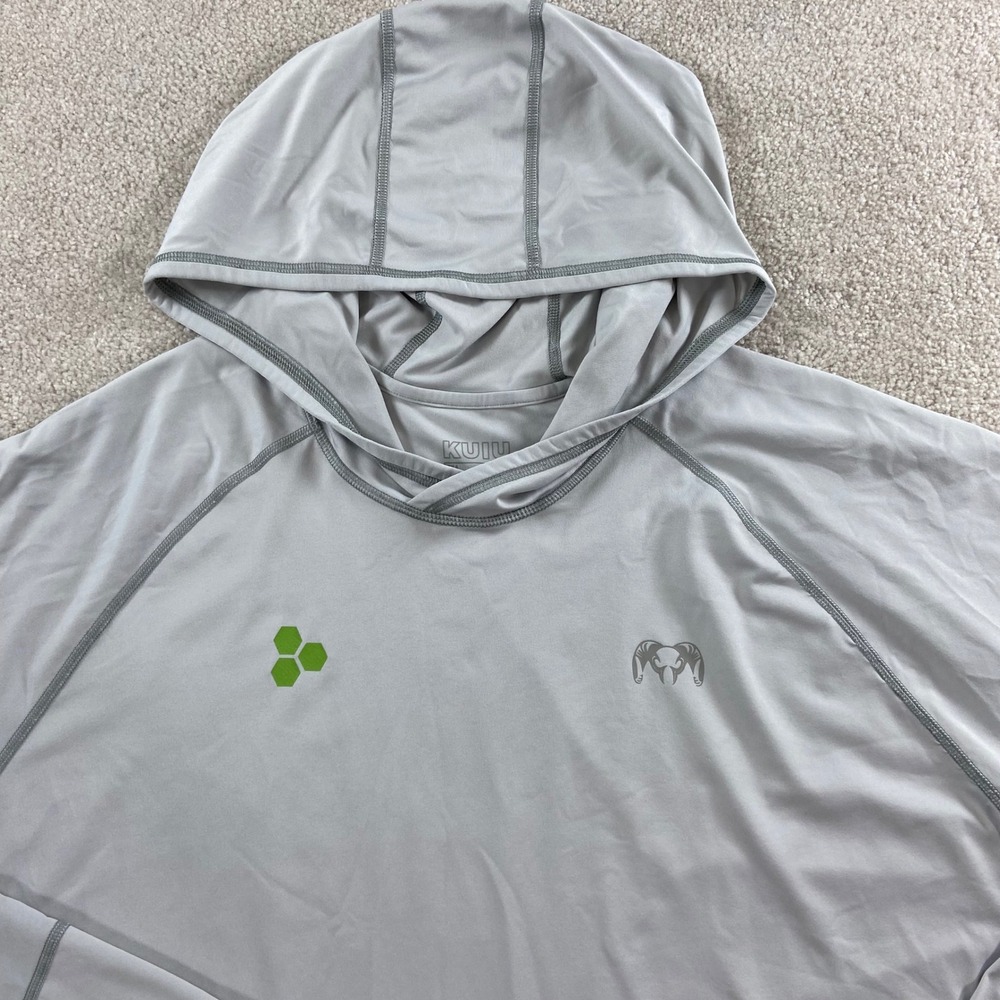 Kuiu Gila Hoodie Mens 2XL Gray Performance Sun Shirt Long Sleeve Raglan